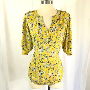 Angie Floral Blouse in Yellow